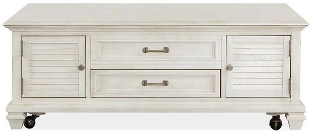 Magnussen Home® Newport Alabaster Cocktail Table with Casters-4