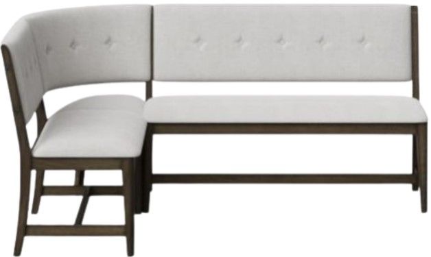 Bernards Dorval 3-Piece Gray/Walnut Curved Bench-0