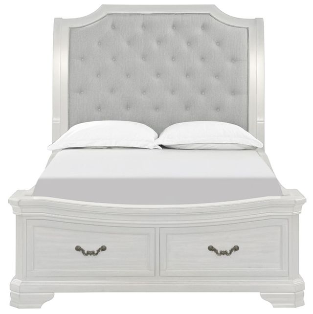 New Classic® Home Furnishings Lyndhurst 4-Piece Vintage White Queen Panel Storage Bedroom Set-2