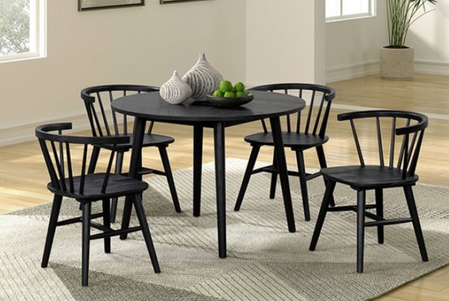 Furniture of America® Yate 2-Piece Black Dining Side Chair Set-1