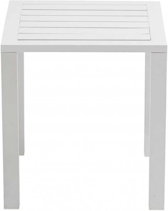 Meridian Furniture Maldives White Aluminum Outdoor End Table-1