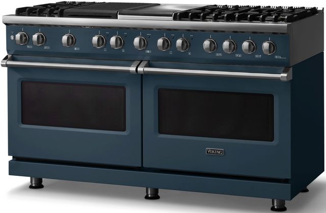 Viking® 5 Series 60" Squall Pro Style Dual Fuel (LP) Range with Polished Chrome Trim-2