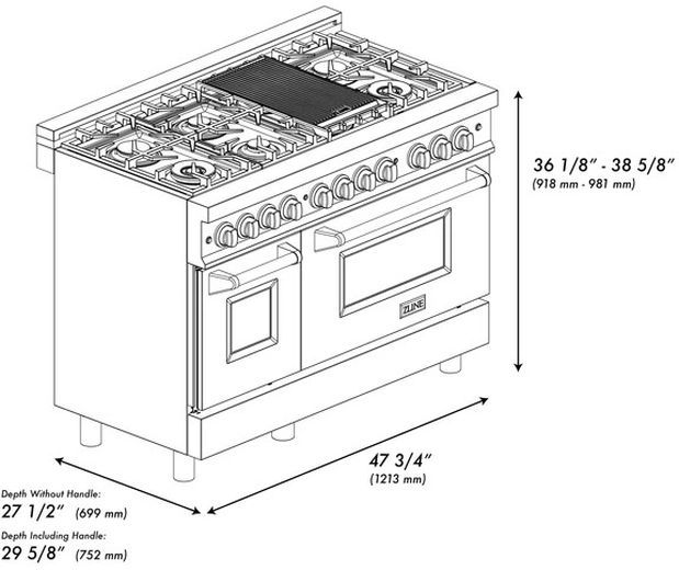 ZLINE Autograph Edition 48" Satin Stainless Steel Pro Style Dual Fuel Range with Black Matte Door-2