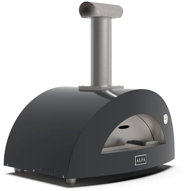 Alfa Moderno 2 Pizze 38" Ardesia Gray Wood Pizza Oven-1