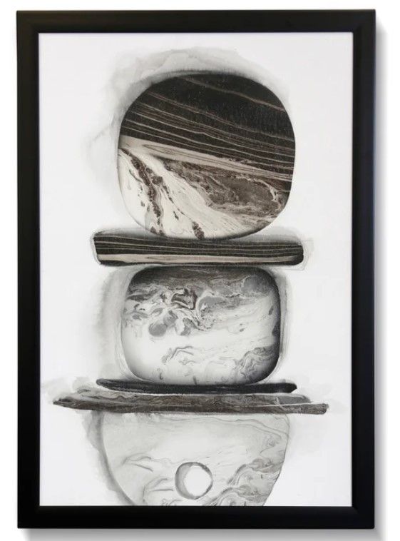 Stylecraft River Rocks III Black/White Wall Art -0