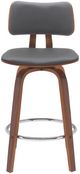 Armen Living Pico Gray/Walnut Swivel Counter Stool-1