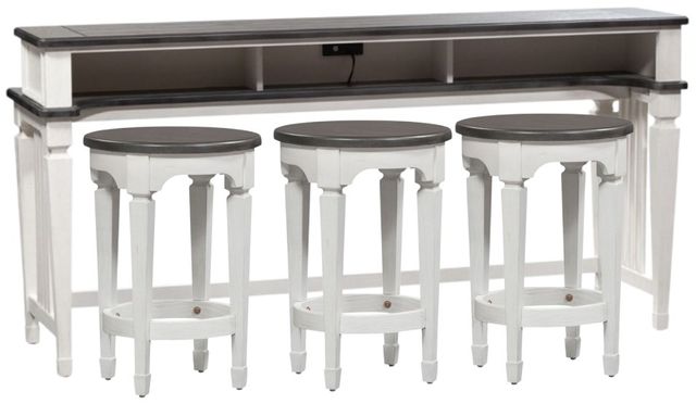 Liberty Furniture Allyson Park 4-Piece Charcoal/Wirebrushed White Occasional Table Set-0