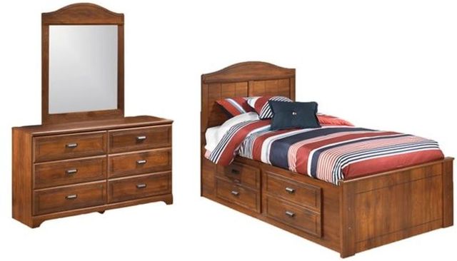 Signature Design by Ashley® Barchan 2-Piece Medium Brown Twin Youth Panel Bed Set-0