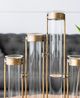 A & B Home Bronze/Clear Vial Flower Vase-4
