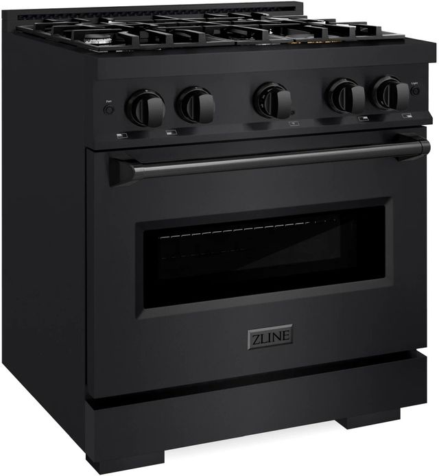 ZLINE Classic 30" Black Stainless Steel Pro Style Dual Fuel Range-1