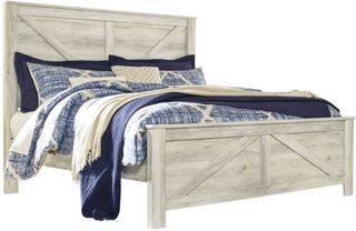 Signature Design by Ashley® Bellaby Whitewash King Crossbuck Panel Bed