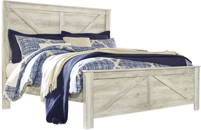 Signature Design by Ashley® Bellaby Whitewash King Crossbuck Panel Bed-0