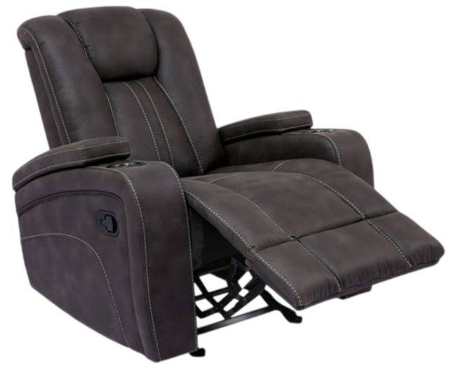 Furniture of America® Amirah Dark Gray Manual Glider Recliner-1