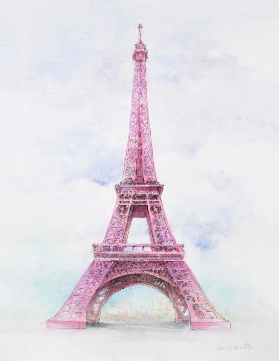 Classy Art Pink Eiffel Tower by LanieLoreth Wall Art-2
