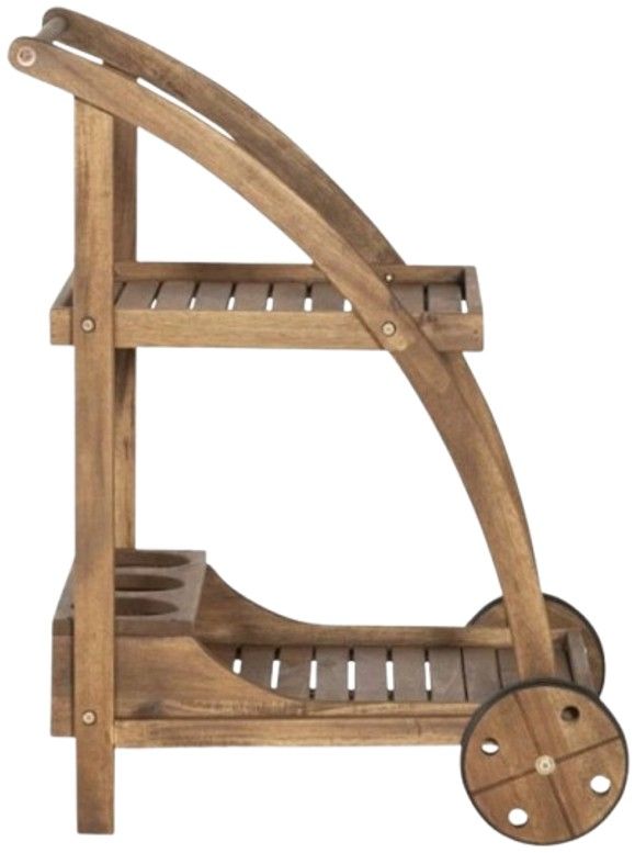 Linon Catalan Acorn Wooden Outdoor Trolley-4