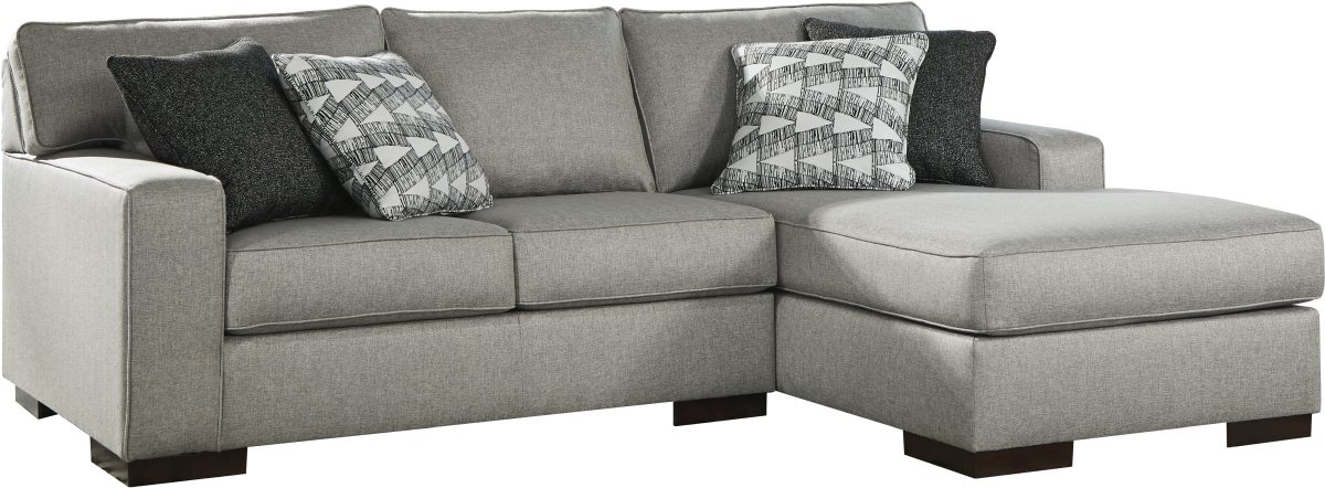 Benchcraft Marsing Nuvella 2 Piece Slate Right Arm Facing Loveseat Sectional and Chaise Farnham s Furniture Galleries Casper Wyoming