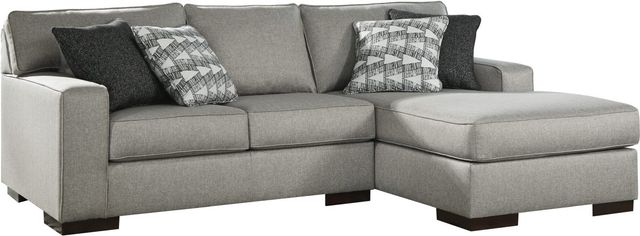 Benchcraft® Marsing Nuvella® 2-Piece Slate Right-Arm Facing Loveseat Sectional and Chaise-0