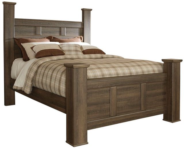 Signature Design by Ashley® Juararo 3-Piece Dark Brown Queen Poster Bed Set-2