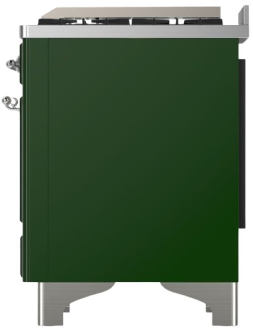 Ilve® Majestic III 36" Emerald Green Pro Style Dual Fuel Liquid Propane Range with 6 Black Brass Burners and Chrome Trim-3