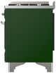 Ilve® Majestic III 36" Emerald Green Pro Style Dual Fuel Liquid Propane Range with 6 Black Brass Burners and Chrome Trim-3
