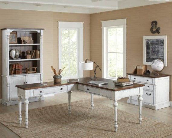 Martin Furniture Durham Weathered Wire Brushed Chalk Writing Desk-3