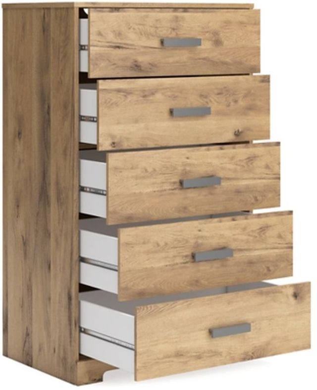 Signature Design by Ashley® Larstin Golden Rustic Five Drawer Chest-3