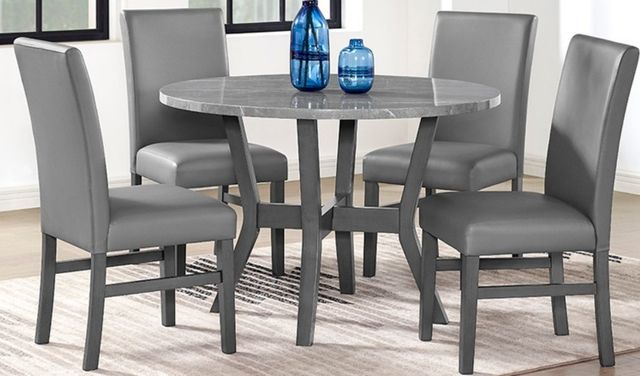 American Wholesale Furniture Shannon 5-Piece Gray Dining Set-3
