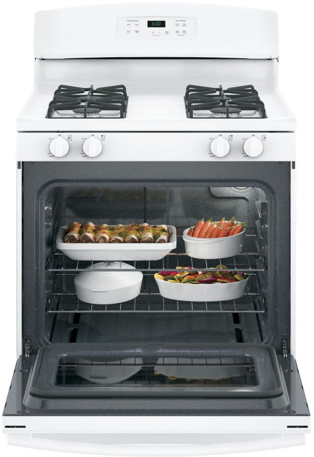 GE® 30" White Freestanding Gas Range-2