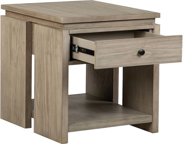 Magnussen Home® Conrad Stone Harbor Grey Rectangular End Table-1