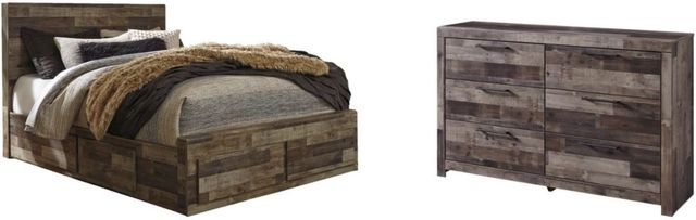 Benchcraft® Derekson 4-Piece Multi Gray Queen Panel Bed Set-0