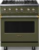 Viking® 5 Series 30" Martini Pro Style Dual Fuel (LP) Range with Brushed Brass Trim-0