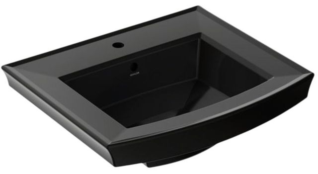 Kohler Archer® Black 24" Rectangular Pedestal Bathroom Sink-0