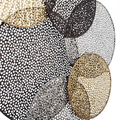 Harp & Finial® Sahara Gold/Iron/Silver Metal Art Disk Wall Sculpture-4