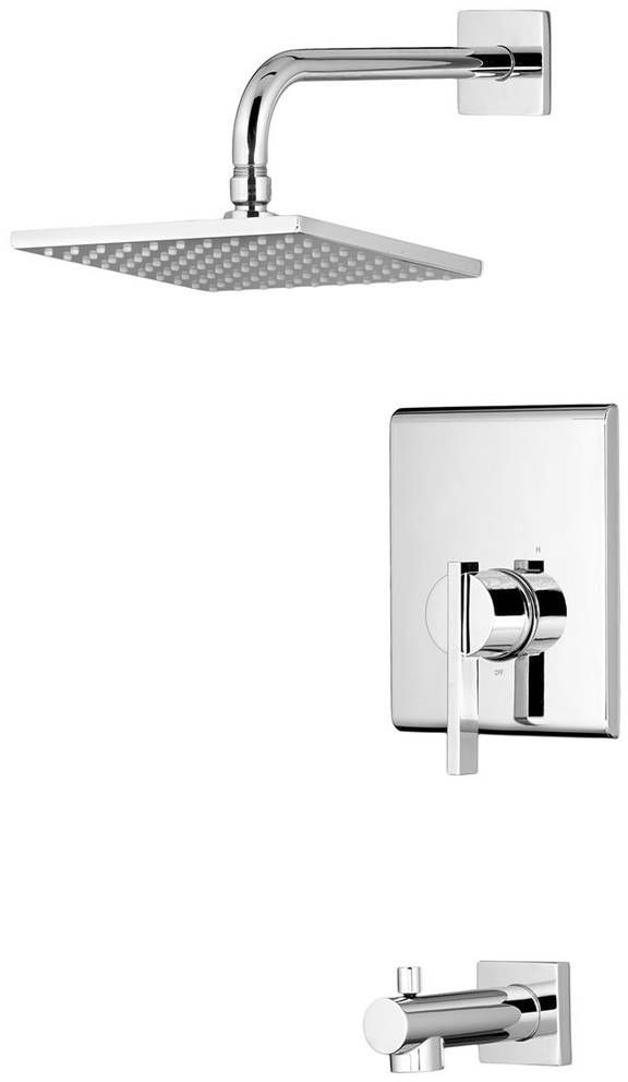 American Standard Times Square® Polished Chrome Tub and Shower Trim Kit with Pressure Balance Cartridge-1