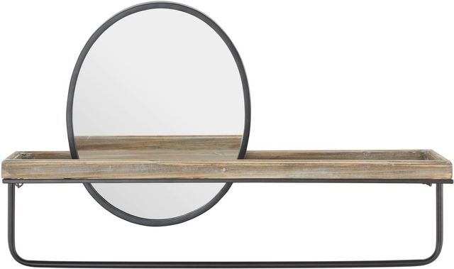 Linon Opal Black/Natural Wall Shelf-2
