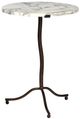 Four Hands Sophie Antiqued Rust End Table with Veined White Marble Top-3