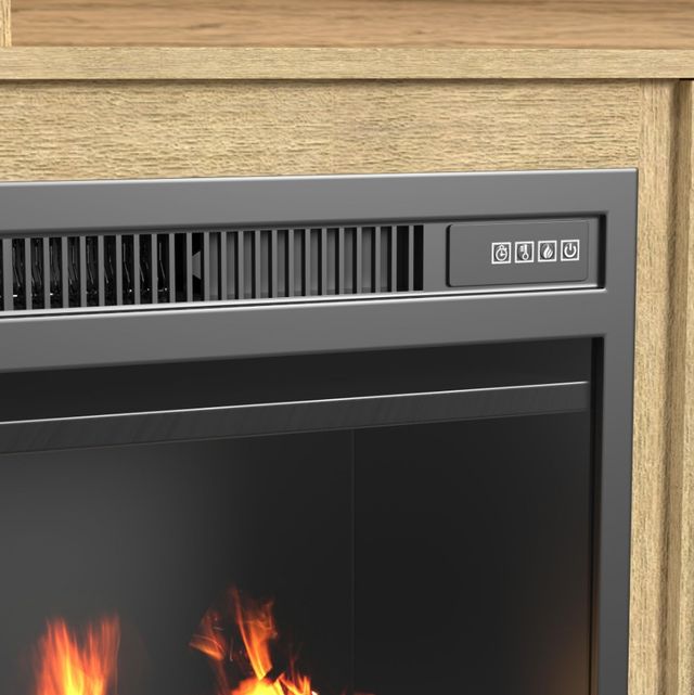 Elements International Ridgemont Natural 82" TV Console with Fireplace Insert-4
