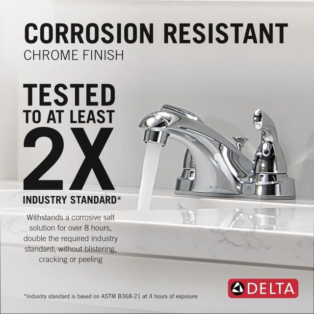 Delta Foundations® Chrome 2-Handle Blade Centerset Bathroom Faucet-2