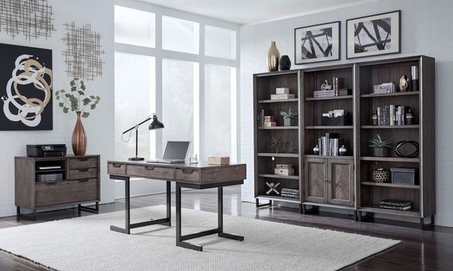 aspenhome® Harper Point Fossil Open Bookcase-1