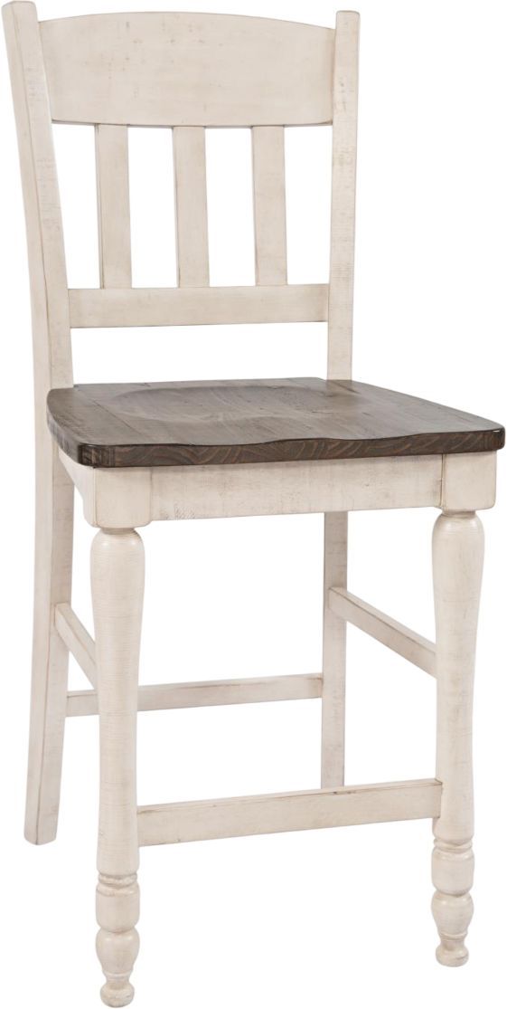 Jofran Inc. Madison County Brown/Vintage White Slatback Counter Stool-0
