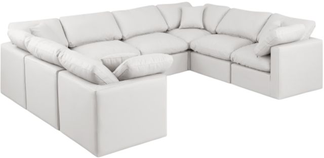 Meridian Furniture Indulge 8-Piece Cream Leather Modular Sectional-0