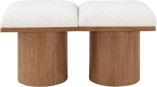Meridian Furniture Pavilion 2-Piece Cream/Walnut 36" Modular Bench-1