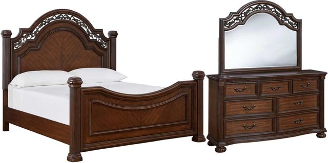 Signature Design by Ashley® Lavinton 3-Piece Brown King Poster Bed Set-0