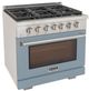 Kucht Professional KFX Series 36" Stainless Steel Pro Style Natural Gas Range with Light Blue Door and True Simmer Burners-1