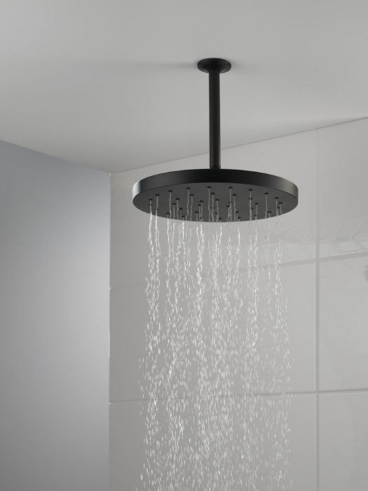 Delta Universal Showering Matte Black 2.5 GPM H2Okinetic® Single Setting Shower Head with Ultrasoak®-1