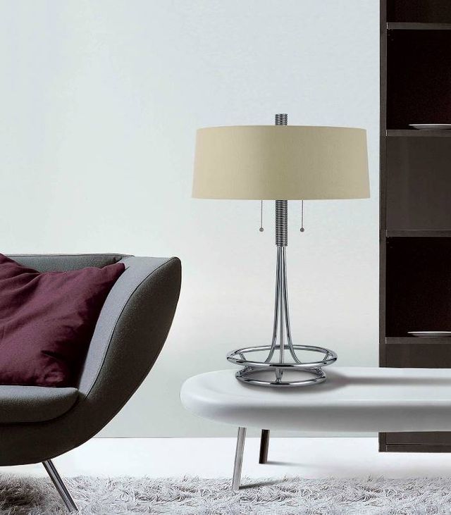 Cal® Lighting & Accessories Leccemetal Chrome Table Lamp-1