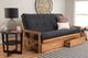 Kodiak Furniture Monterey Suede Black/Butternut Full Storage Futon with Mattress-2