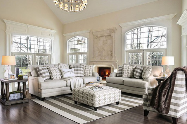 Furniture of America® Christine Light Gray Sofa-1