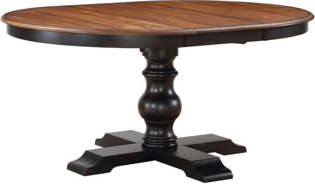 Winners Only® Torrance Brown Top Dining Table with Ebony Pedestal Base-0
