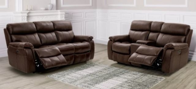 Furniture of America® Antenor Brown Power Reclining Loveseat-2